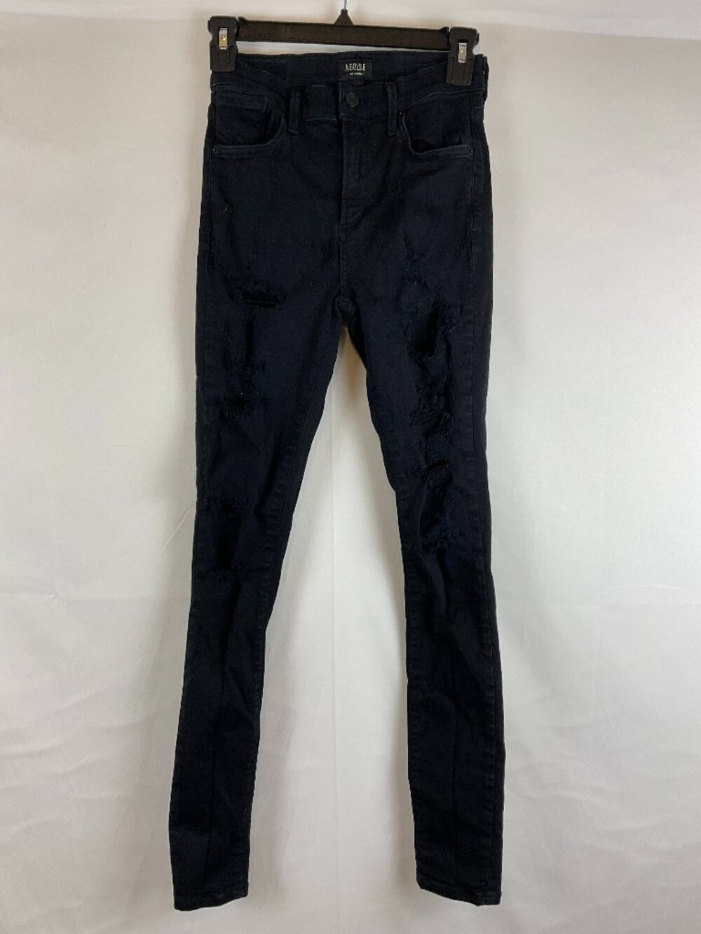 Agolde Sophie Jeans 25 Black Distressed Destroyed Skinny Leg